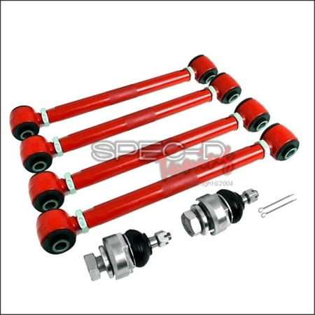 Spec-D Tuning CAM-2ACD03 6 Pieces Camber Kit Front & Rear for 03 to 07 Honda Accord, Red - 3 x 11 x 16