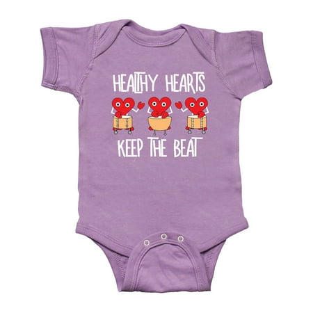 

Inktastic Healthy Hearts White Text Gift Baby Boy or Baby Girl Bodysuit