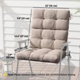 thumbnail image 3 of Outsunny Outdoor Chair Cushion with Ties, Button Tufted, for Garden, Beige, 3 of 10
