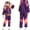v#1737Purple3632, variant on Kids 80s 90s Retro Windbreaker Set Girls Workout Outfit Track Suit For Girls Fashionable Child O-Neck Cartoon Clothes Sets