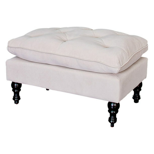 Cream Tufted Ottoman