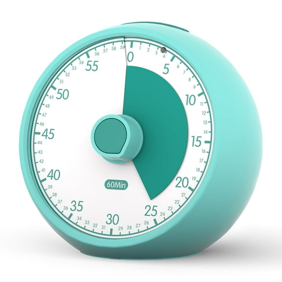 Visual Countdown Timer for Kids – 60-Minute Easy Twist-Set, Silent Operation – Homeschool, Classroom & Kitchen Essential(Green)