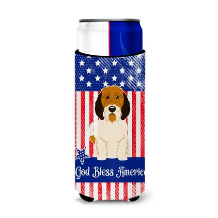 

Carolines Treasures BB3074MUK Patriotic USA Petit Basset Griffon Veenden Michelob Ultra Hugger for slim cans Slim Can