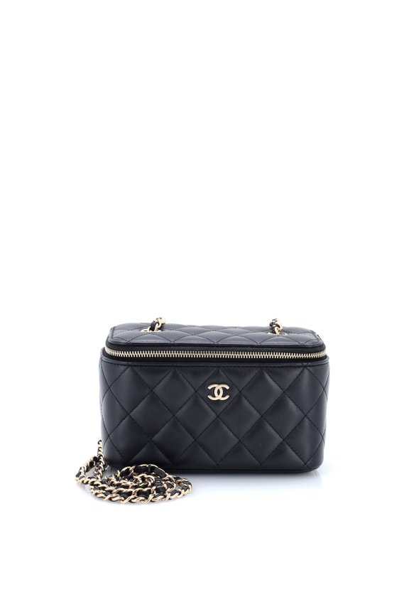 Pre-Owned Classic Vanity Case with Chain Quilted Lambskin Small By Rebag