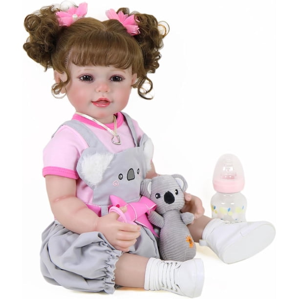 Abrazos de Koala: Muñeca de Juego de 22 Pulgadas con Cabello Castaño, Atuendo de Koala, Cuerpo Completo de Vinilo y Juguete de Peluche, Regalo para Mayores de 3 Años