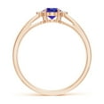 thumbnail image 2 of ANGARA Natural Tapered Shank Tanzanite Solitaire Ring with Diamond Accents in 14K Rose Gold for Women (Size-6x4mm) | December Birthstone, Anniversary, Jewelry Gift for Women | Natural Tanzanite Ring, 2 of 9