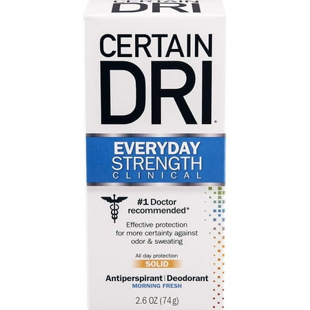 Certain Dri Antiperspirant Deodorant | Everyday Strength Clinical | All Day Protection Against Odor and Sweating | Solid | 2.6
