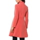 thumbnail image 3 of Abrigo de terciopelo A-Line para mujer Inspire Chic, de doble botonadura, con cuello alto, abrigo de invierno de longitud media, color rosa, 3 of 6