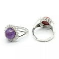 thumbnail image 4 of Natural Crystal Flower Round Bead Chakra Ring Quartz Jewelry Healing Reiki Gift, 4 of 5