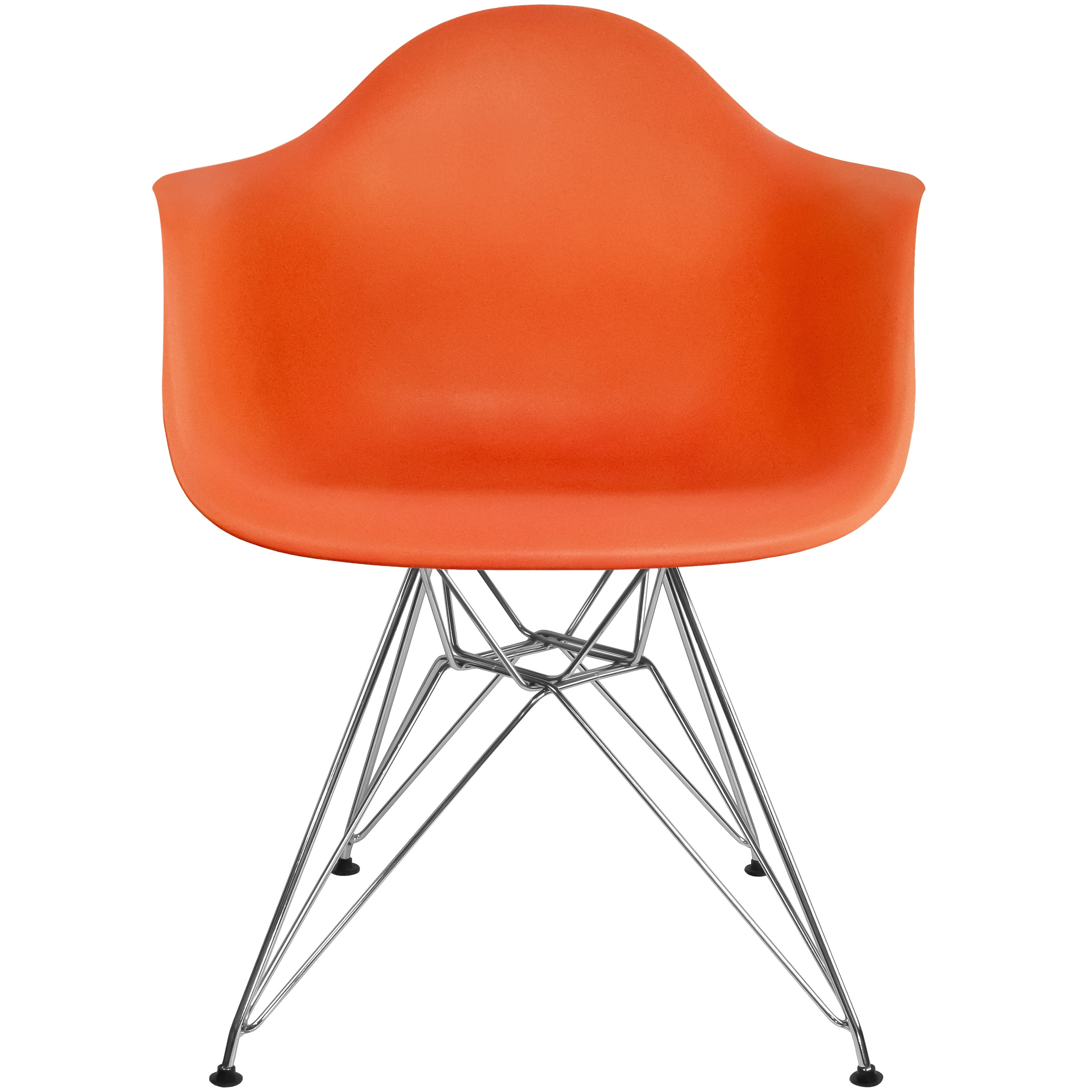 Homelala Orange Mid Century Modern Industrial Plastic Dining Chairs