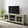 thumbnail image 2 of Console TV 70 Pouces avec Portes en Verre et Étagères Réglables en Bouleau Naturel, 2 of 4
