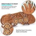 thumbnail image 3 of Ablanczoom Womens Sandals Rhinestone Flower Summer Flat Sandals for Women Dress Shoes, 3 of 6