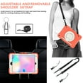 thumbnail image 6 of iPad 9th/8th/7th Generation Case, iPad 10.2 Case 2021/2020/2019 Military Grade Shockproof Silicone w/Pencil Holder - Stand - Handle - Shoulder Strap 360 Degree Swivel Handle Rugged Case, Orange, 6 of 8