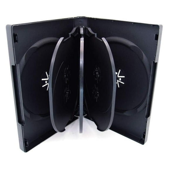 Drevy Black 8 Disc Cases with 3 Trays and Outter Clear Sleeve, 20 Pcs Pack