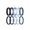 Pack E: Black, Dress Blues, Rain Washed, Pale Aqua, Payne's Gray, variant on ThunderFit Silicone Rings for Her - Mix Women's Silicone Wedding Rings, 1.8mm Thick Rubber Engagement Rings Braided & 4mm Classic Rings Combo