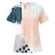 thumbnail image 5 of Mujeres Causal Mangas Cortas Cómodo Encaje Cuello Redondo Estampado Blusa Pullover Tops Camisa OAVQHLG3B Store lin121212, 5 of 5