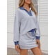 thumbnail image 4 of Conjunto de sudadera a rayas Fisoew de chándal para mujer, 4 of 7