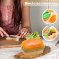 thumbnail image 2 of Fiambrera de 3 niveles con cuchara para niños, bonita lonchera de plástico con forma de hamburguesa, 2 of 5