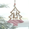thumbnail image 5 of GadgetVLot Pink Wooden Christmas Tree Pendant Christmas Decorations, 5 of 13