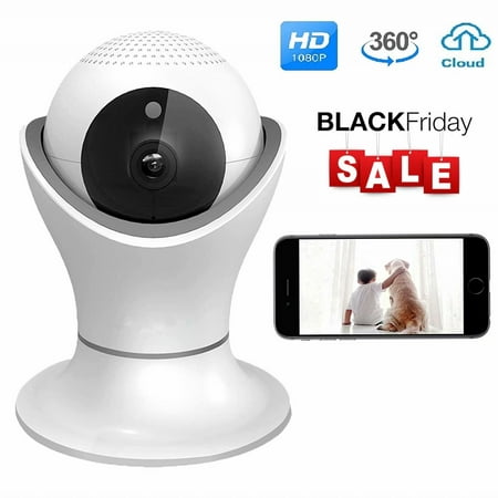 Black Friday Wireless Indoor Security Camera,1080P HD WiFi Camera Baby Monitor for Elder/Nanny Security Cam Night Vision Motion Detection 2-Way Audio Cloud Service