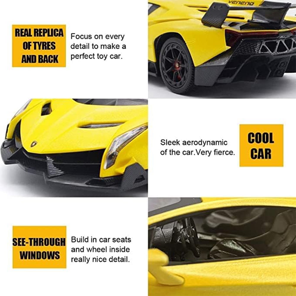 Officially Licensed Lamborghini Remote Control Car,1:24 Scale Lambo Model Cars with Lights, Lamborghini Toy Car RC Cars Christmas Birthday Gift for Boys Age 3 4-7 8-12 Year Old Kids Toys