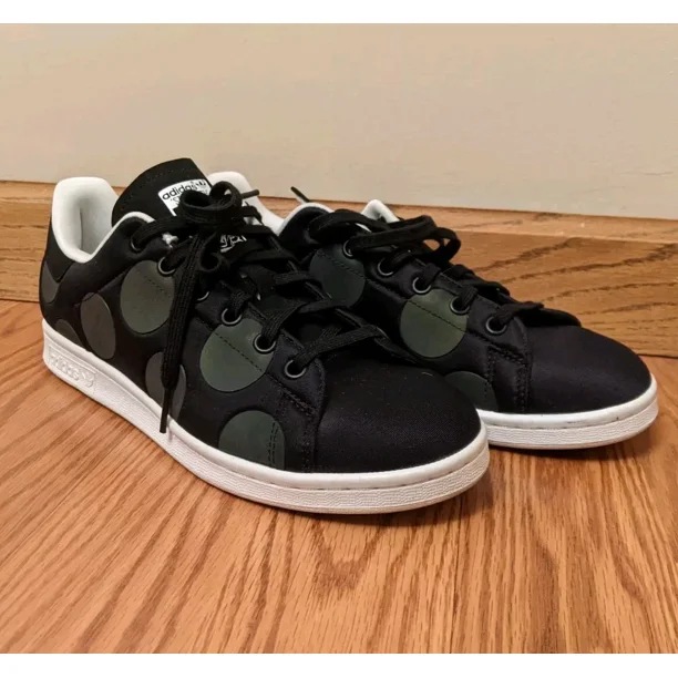 EUC Stan Smith Ad-id-as Black Polka Dot Sneakers Tennis Shoes Mens Size 7