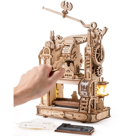 Robotime DIY Classic Printing Press Kit - Vintage Style 3D Wooden Puzzle Typography Craft for Unique Gifts - Teens & Adults
