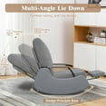 thumbnail image 2 of Corduroy Rocking Chair Nursery with Adjustable Backrest & Footrest – Glider Rocking Chair for Bedroom/Living Room – Upholstered Nursing Chair Leather Armchair with High Back & Steel Frame – Grey, 2 of 8