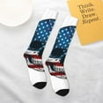 thumbnail image 5 of Cauagu American Flag Skull Print Women's Men's Ankle Socks 1-pack Casual Athletic Socks for Unisex Adult Moisture-Wicking Socks for Daily Wear/Running/Sport, 5 of 8
