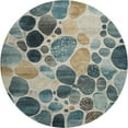 thumbnail image 2 of Addison Rugs Mayfield Premium Machine Washable Transitional Geometric Teal Round Rug, 8' x 8', 2 of 6
