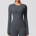 thumbnail image 5 of Cxenplz Womens Long Sleeves Shirt Basic Crew Neck Slim Fit Tees Casual Y2k Going Out Outfits Tight Fitted Clothes, 5 of 9