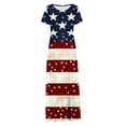 thumbnail image 5 of Cmfcve Women’s 4th of July Patriotic Dress Short Sleeve Round Neck Independence Day Maxi Dresses Flowy A-Line Vacation Dress with Pockets, 5 of 5
