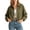 Army Green, variant on Zip Up Baseball Jacket for Women Short Length Long Sleeve Stand Collar Light weight Coat with Pockets