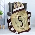 thumbnail image 4 of Movie Theater Soft Flannel Fleece Blanket, Scratched Film Strips Vintage Movie Frame Pattern Grunge Illustration, Cozy Plush for Indoor and Outdoor Use, 60" x 80", Beige Brown White, by Ambesonne, 4 of 5