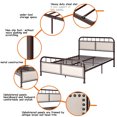 thumbnail image 3 of Costway Full size Metal Bed Frame Platform Bed Upholstered Panel Headboard Footboard, 3 of 9