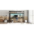 thumbnail image 5 of Metal Twin XL Loft Bed with Desk, Power Outlet and LED Lights, Space Saving Design with USB Charging, Noise Reduced, Black, 5 of 16