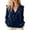 Dark Blue, variant on ClodeEU Women V Neck Ruffle Trim Long Sleeve Velvet Blouse,Casual Elegant Loose Dressy Shirt Army Green,Women's Plus L