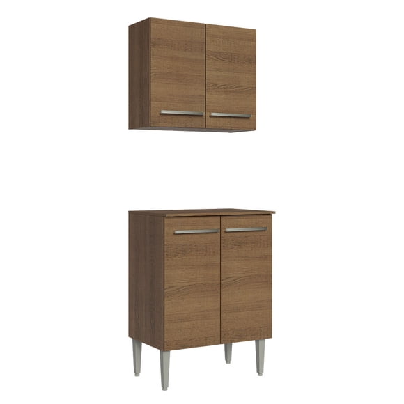Kit Alacena Superior Y Gabinete Bajo Cocina Madesa Emilly M