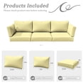 thumbnail image 2 of Pakunoda 8Pcs Cushion Covers for Outdoor Furniture, Waterproof Patio Cushion Covers Replacement Slipcovers with Zipper, Washable Reusable Outdoor Cushion Covers Light Yellow, Covers Only, 2 of 7