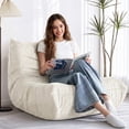 thumbnail image 5 of Congermom Bean Bag Chair, Giant Bean Bag Chairs for Adults, Bean Bag Sofa with Filler Faux Fur, Memory Foam Bean Bag Couches Fireside Lazy Sofa for Living Room, Bedroom, Office (Beige), 5 of 5