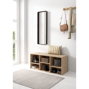 Tvilum Hyper Rectangle 6 Cubby Storage Entryway Bench, Jackson Hickory
