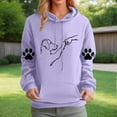 thumbnail image 2 of Funny Hooded Sweatshirts Dog And People Punch Hand Dog Women Friendship Bump Dog's Paw Pullover Hoodie Tops, 2 of 4