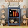 thumbnail image 3 of KZElegy 24" Bathroom Vanity with Ceramic Sink Freestanding Bathroom Storage Cabinet with 2 Soft-closing Door and Open Shelf,Blue, 3 of 8