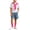 Hot Pink, variant on Boys 4 Pieces Back To School Outfit Round Neck Solid Short Sleeve Tee and Pockets Denim Shorts and Shawl and Knee High Socks Performance Outfits Casual Clothes Set 3-16 Years