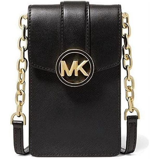 Michael Kors Bolso Bandolera Pequeño para Teléfono de Piel Sintética Carmen 35T2GNMC5L-001 (Negro)