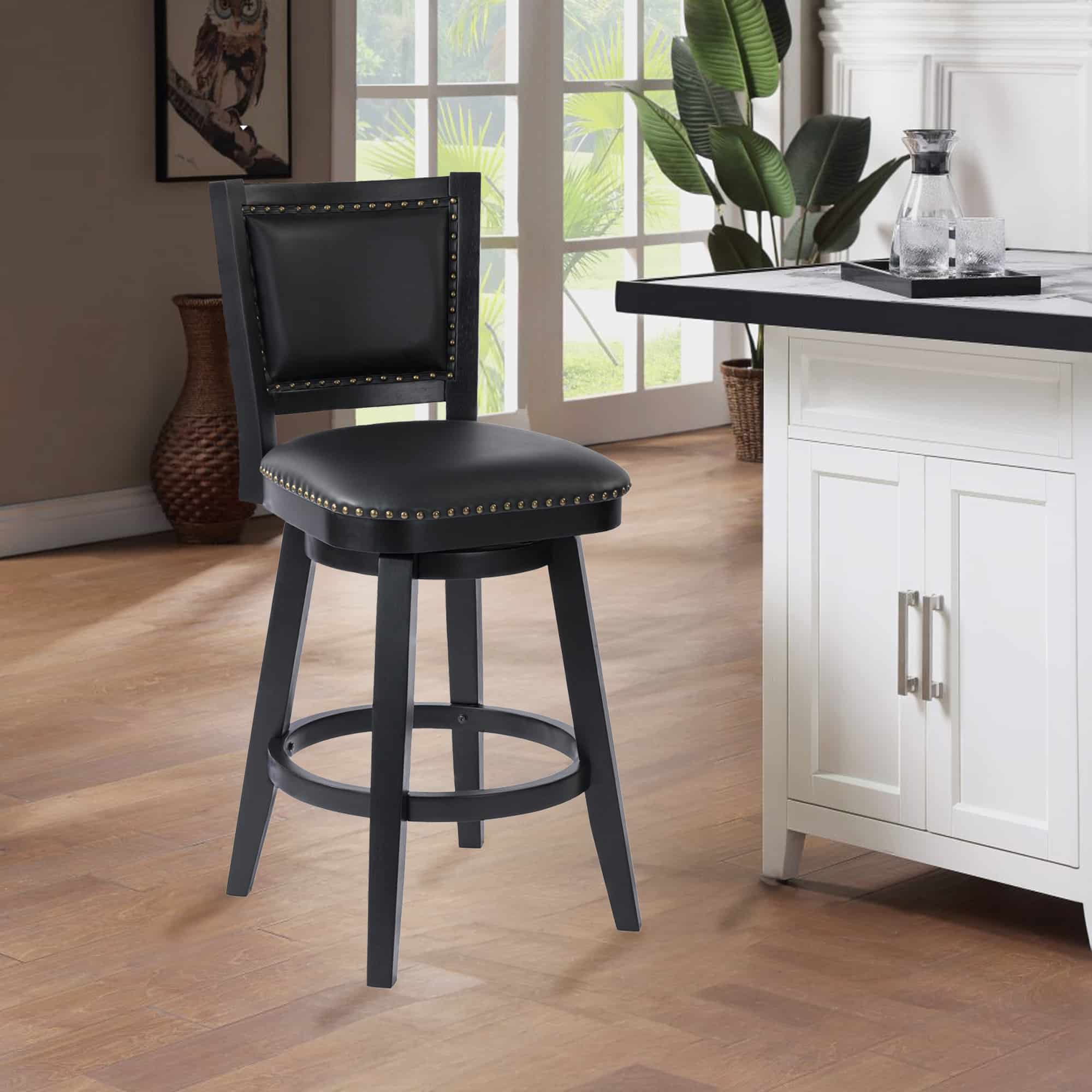 Boraam Broadmoor Bar Height Swivel Stool - Black