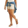 Juniors' Plus All Over Lace Shorts With Crochet Waistband