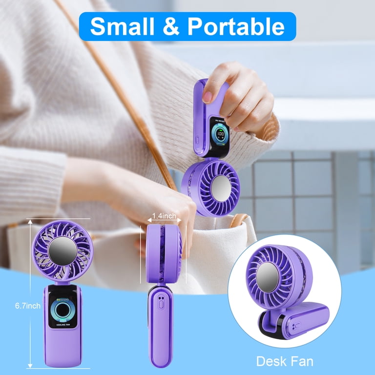 Portable Handheld Fan,5 Gear Wind,Mini Foldable Fan USB