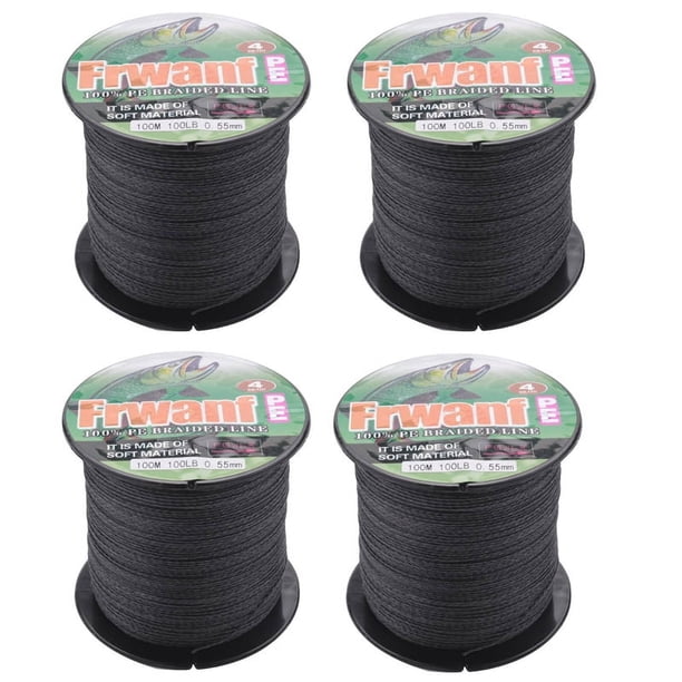 4X 4 Hebra 100M Línea de Pesca Trenzada de Pe 4 Hebra Super Fuerte Hilo de Multifilamento para Carpa de Pesca 100Lb