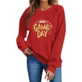 thumbnail image 4 of Gamivast Womens Fashion Hoodies & Sweatshirts Game Day Gold Glitter Football Print Crew Neck Long Sleeve Pullover Tops Trendy Casual Athletic Wear, 4 of 5